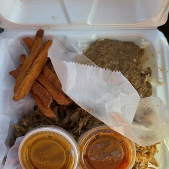 Roy's Grille - BBQ Pull Pork, Hash and Rice, and Sweet Potato Fries - Barbeque Near Me - Irmo, South Carolina Roy's Grille - BBQ Pull Pork, Hash and Rice, and Sweet Potato Fries - Barbeque Near Me - Irmo, South Carolina