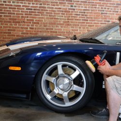 Boston Exclusive Car Care - Me working on a different blue Ford GT.