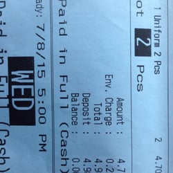 Empire Cleaners - $4.98 to clean a uniform. Great price.