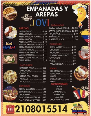 Menu photo 1 Empanadas y Arepas Jovi San Antonio, TX Menu photo 1 Empanadas y Arepas Jovi San Antonio, TX