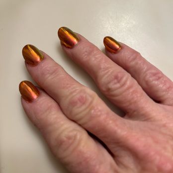 Oasis Nails - These are my nails with the not polish number 24 with a gold Chrome over the top of it. - Nail Salons Near Me - Mission, Kansas Oasis Nails - These are my nails with the not polish number 24 with a gold Chrome over the top of it. - Nail Salons Near Me - Mission, Kansas