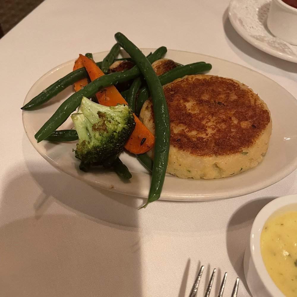 Buckhead's - Side dish potato cake and veggies - Steakhouses Near Me - Richmond, Virginia Buckhead's - Side dish potato cake and veggies - Steakhouses Near Me - Richmond, Virginia