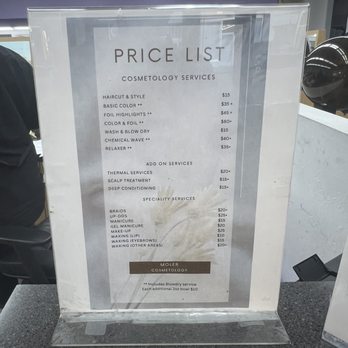 Moler Cosmetology College - Services price list - Cosmetology Schools Near Me - Hayward, California