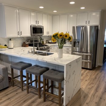 Sunny House Kitchen Remodeling - New quartz countertops- our NEW beautiful kitchen - Cabinetry Near Me Sunny House Kitchen Remodeling - New quartz countertops- our NEW beautiful kitchen - Cabinetry Near Me