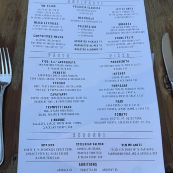 Oenotri - Menu 8/2025 - Italian Near Me - Napa, California