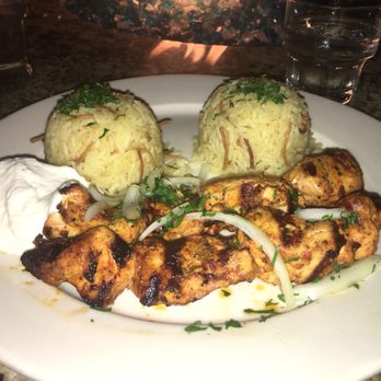 Zaytoon - Chicken kabob plate with double rice - Lebanese Near Me - Santa Barbara, California