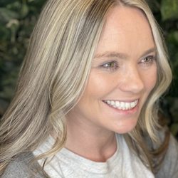 Capozzi & Co Salon - A panel of a deeper color placed next to panels of blonde in Megan's own words "made the blonde pop"! Hair by R Anthony Capozzi