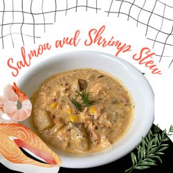 Seafood Station - Our Salmon and Shrimp stew is sold by the pint in our frozen entree selection.