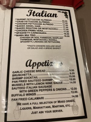 Menu photo 2 Mama Mia's Redford, MI