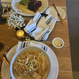 Chicken tequila pasta and braised boneless short rib Chicken tequila pasta and braised boneless short rib