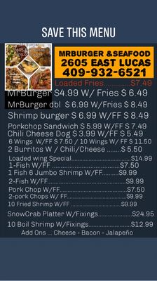 Menu photo 3 Mr Burger and Seafood Beaumont, TX Menu photo 3 Mr Burger and Seafood Beaumont, TX
