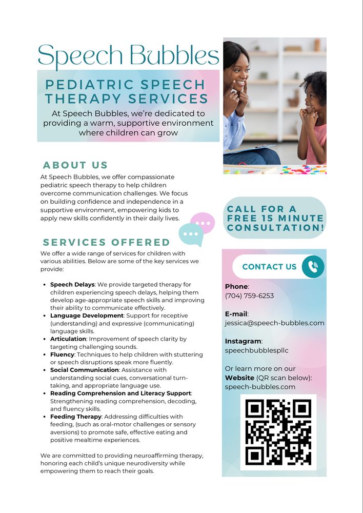 Speech Bubbles - child therapist in Charlotte, NC