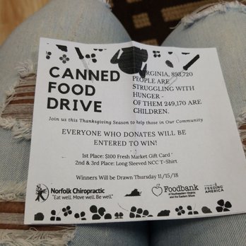 Norfolk Chiropractic - Food drive flyer - Chiropractors Near Me - Norfolk, Virginia