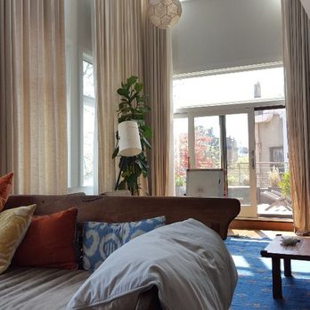 Starlight Interiors - Ceiling to Floor lined linen curtains. - Shades & Blinds Near Me - Brooklyn, New York