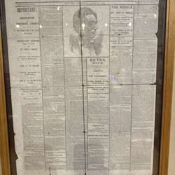 Overland Trail Museum - Original newspaper article about Lincoln's assassination.