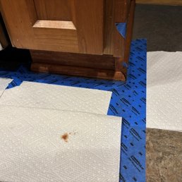 Repaired  baseboard section