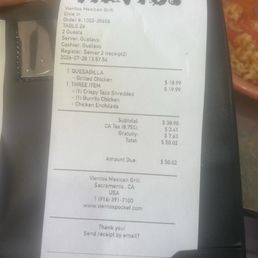 Charges gratuity for 2 people. Charges gratuity for 2 people.