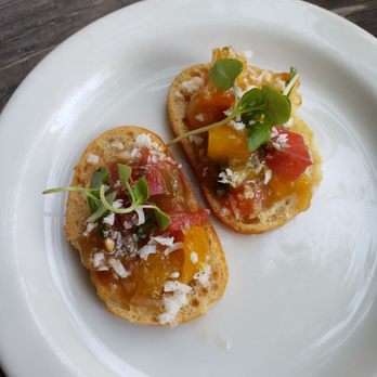 Osteria Fasulo - Palate cleaner-heirloom tomatoes and mozzarella with micro-greens - Italian Near Me - Davis, California Osteria Fasulo - Palate cleaner-heirloom tomatoes and mozzarella with micro-greens - Italian Near Me - Davis, California