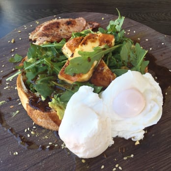 Grilling Art - Smashed Avo with poachies and bacon added - Coffee & Tea Near Me - Brisbane, QLD Grilling Art - Smashed Avo with poachies and bacon added - Coffee & Tea Near Me - Brisbane, QLD