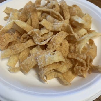 New Chicken - Fried wonton skins for some crunchy texture. - Chinese Near Me - Oxnard, California New Chicken - Fried wonton skins for some crunchy texture. - Chinese Near Me - Oxnard, California