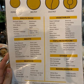 Hot Pot Legend - Menu - Hot Pot Near Me - Ashburn, Virginia