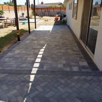 My Outdoor Builder - Patio paver installation also included extending the square footage. - Masonry/Concrete Near Me - Van Nuys, California