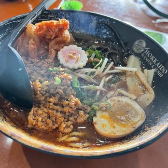 Hokkaido Ramen & Sushi - Pork ramen with black garlic. The broth was amazing! - Ramen Near Me - Lubbock, Texas