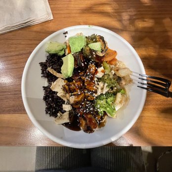 Original ChopShop - Teriyaki Chicken Bowl with forbidden rice - New American Near Me - Plano, Texas Original ChopShop - Teriyaki Chicken Bowl with forbidden rice - New American Near Me - Plano, Texas