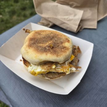 Pat's Pastured - English muffin sausage patty fresh egg with cheese. - CSA Near Me - East Greenwich, Rhode Island Pat's Pastured - English muffin sausage patty fresh egg with cheese. - CSA Near Me - East Greenwich, Rhode Island