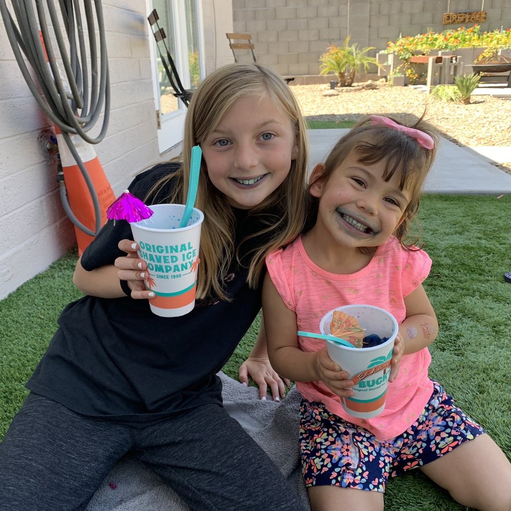 Bahama Buck's - Phoenix, E Greenway Road - Matching Blue smiles from Bahama Bucks Blue Raspberry shaved Ice - Shaved Ice Near Me - Phoenix, Arizona