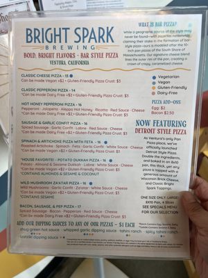 Menu photo 1 Bright Spark Brewing Ventura, CA Menu photo 1 Bright Spark Brewing Ventura, CA