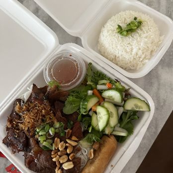 Pho Kitchen - B1- Vermicelli Bowl Grilled Lemongrass Pork, and Egg Roll Steamed white Rice - Vietnamese Near Me - Rogers, Arkansas Pho Kitchen - B1- Vermicelli Bowl Grilled Lemongrass Pork, and Egg Roll Steamed white Rice - Vietnamese Near Me - Rogers, Arkansas