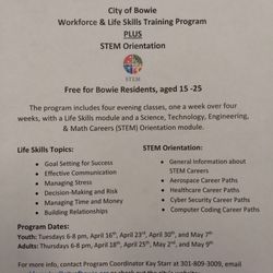 Bowie Youth & Family Services - Workforce and Life Skills Training Program