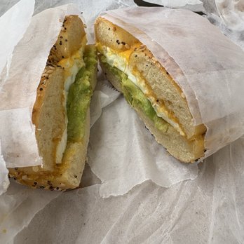 Bruegger's Bagels - Egg, avocado and Cheese Sandwich on everything bagel - Bagels Near Me - Santa Ana, California Bruegger's Bagels - Egg, avocado and Cheese Sandwich on everything bagel - Bagels Near Me - Santa Ana, California
