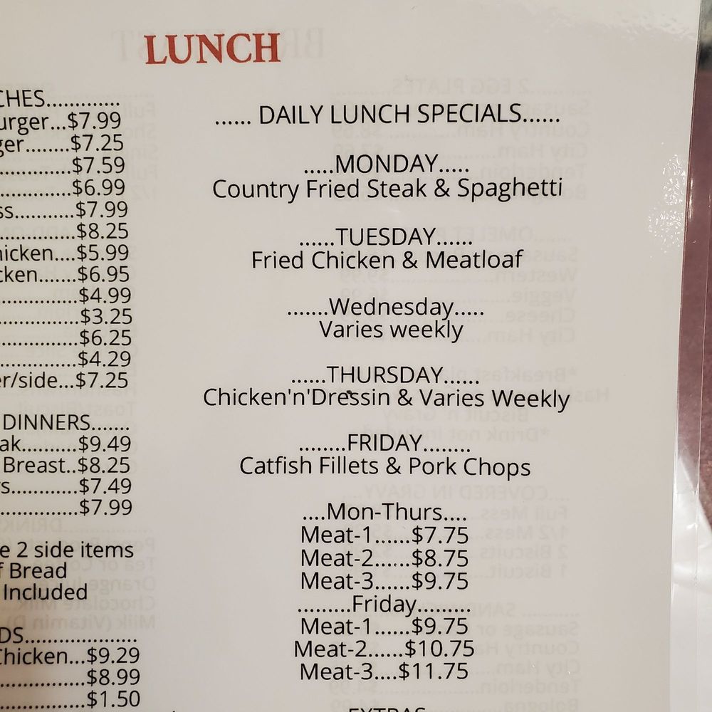 Donna's Restaurant - Menu as of 9-23-22 - Southern Near Me - Dickson, Tennessee Donna's Restaurant - Menu as of 9-23-22 - Southern Near Me - Dickson, Tennessee
