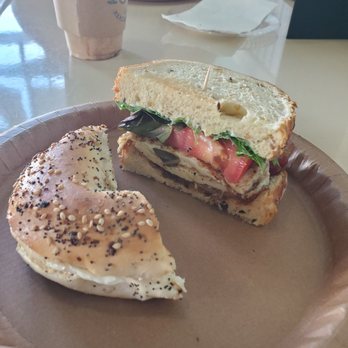1842 Daily Grind & Mercantile - Everything bagel wirh cream cheese and a B.E.L.T breakfast sandwich - Coffee & Tea Near Me - Cedar Key, Florida