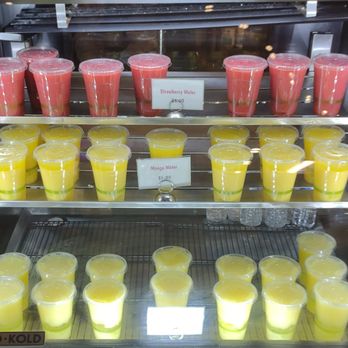 Bistro Europa - Fruit-flavored waters on refrigerated display - Salad Near Me - San Diego, California Bistro Europa - Fruit-flavored waters on refrigerated display - Salad Near Me - San Diego, California