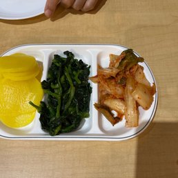 Banchan- danmuji, yuchaenamul, and kimchi! Banchan- danmuji, yuchaenamul, and kimchi!