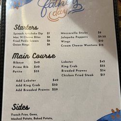 Buffalo Joe's Eatery & Saloon - Father's Day menu