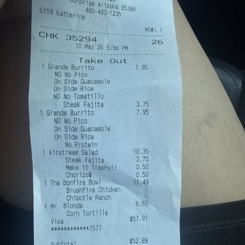 Torchy's Tacos - Receipt - Tex-Mex Near Me - Surprise, Arizona Torchy's Tacos - Receipt - Tex-Mex Near Me - Surprise, Arizona
