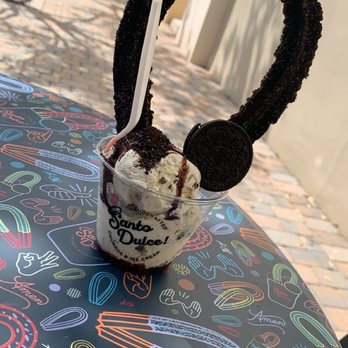 Santo Dulce Churros - Oreo Dust Churro & Cookies and Cream Ice Cream - Desserts Near Me - Miami, Florida Santo Dulce Churros - Oreo Dust Churro & Cookies and Cream Ice Cream - Desserts Near Me - Miami, Florida