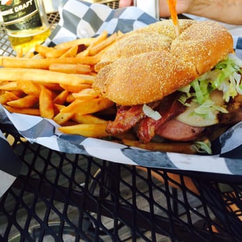 Log Cabin Bar and Grill - The JIMMY HOLLYWOOD BURGER! - Bars Near Me - Freeland, Michigan
