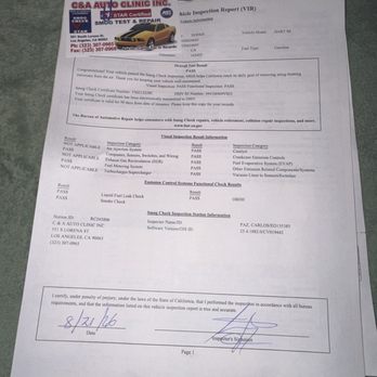 C & A Auto Clinic - Smog check summary - Smog Check Stations Near Me - Los Angeles, California