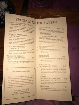 Menu photo 8 Spring House Tavern Gettysburg, PA