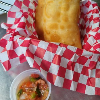 Mrs Potato - Shrimp empanada - Brazilian Near Me - Orlando, Florida Mrs Potato - Shrimp empanada - Brazilian Near Me - Orlando, Florida