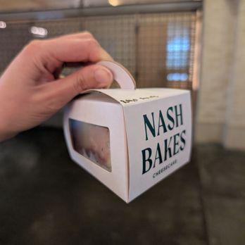 Nash Bakes - cute little carrier for the cheesecake slice - Desserts Near Me - San Francisco, California Nash Bakes - cute little carrier for the cheesecake slice - Desserts Near Me - San Francisco, California