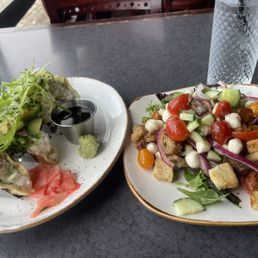 Sushi Tacos and panzanella salad Sushi Tacos and panzanella salad