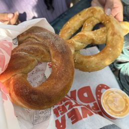 Regular and cinnamon sugar pretzels