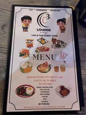 Menu photo 2 C3 Lounge Las Vegas, NV