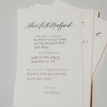 Krisanna Elizabeth - Photo credit: GH Kim Photography ♥ Advice cards featuring Krisanna's calligraphy! - Wedding Planning Near Me Krisanna Elizabeth - Photo credit: GH Kim Photography ♥ Advice cards featuring Krisanna's calligraphy! - Wedding Planning Near Me